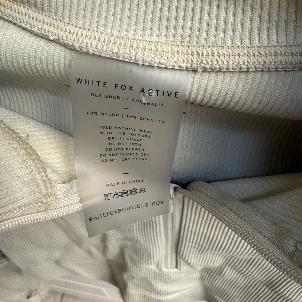 White Fox Cropped Half-Zip Pullover in Light Sage - Picture 6 of 6